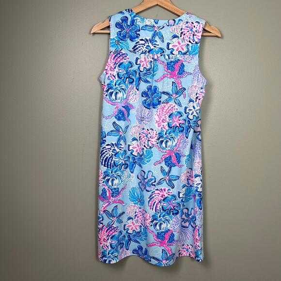 NWT Lilly Pulitzer Dev Dress Bahamas Beachcomber Blue Preppy Mini XS New Pima - Picture 7 of 10
